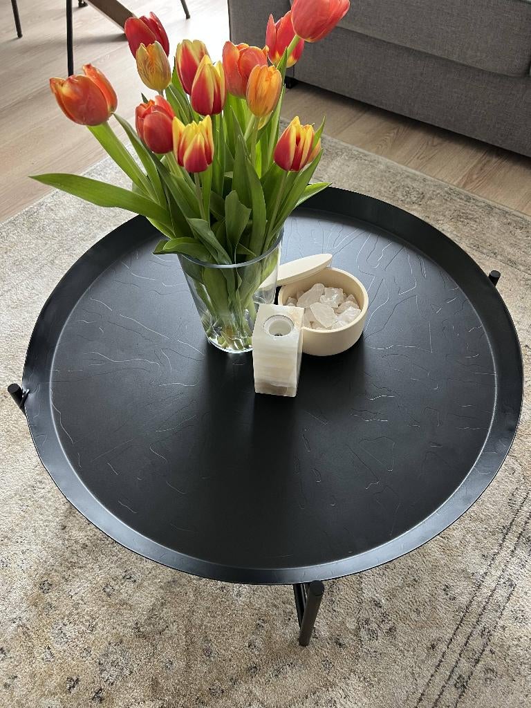 Ronde Salontafel - Paella Pan (zwart), Ophalen, 50 tot 100 cm, Rond, 50 tot 100 cm