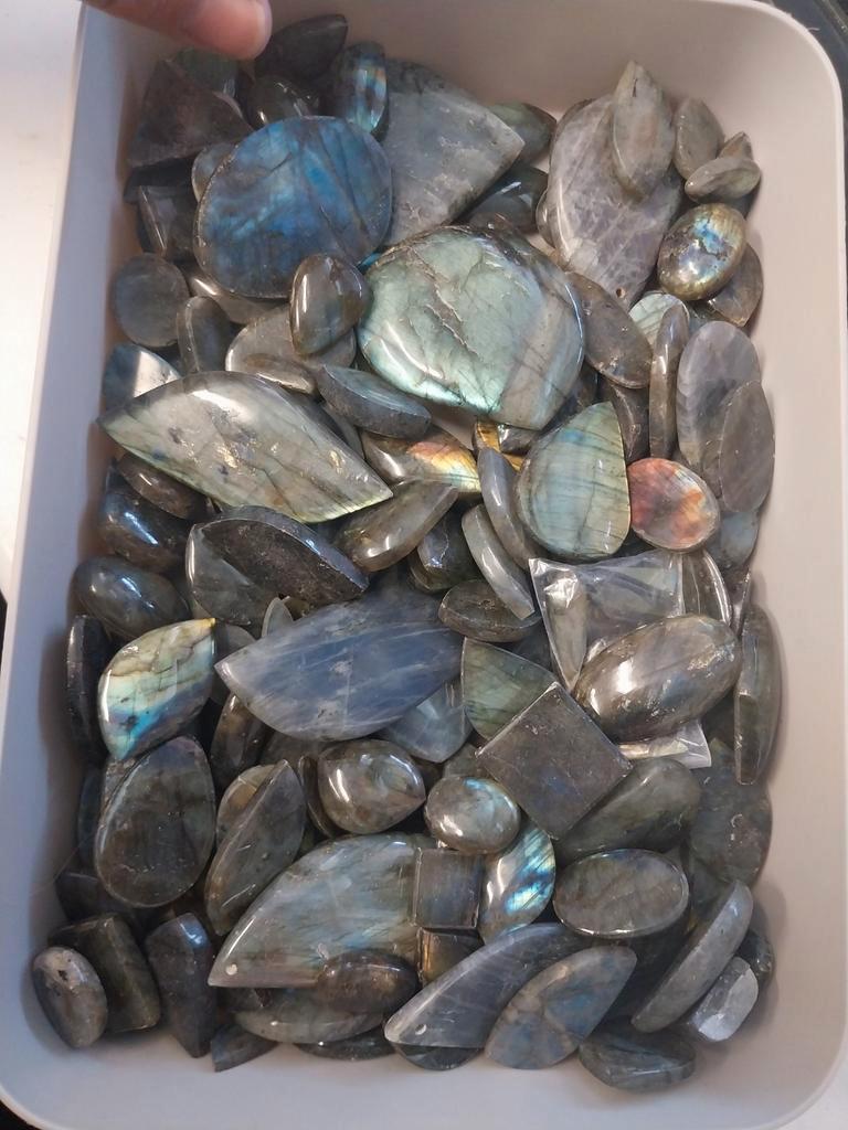 XXL lot labradoriet cabochons, Sieraden, Tassen en Uiterlijk, Edelstenen, Ophalen of Verzenden, Zo goed als nieuw