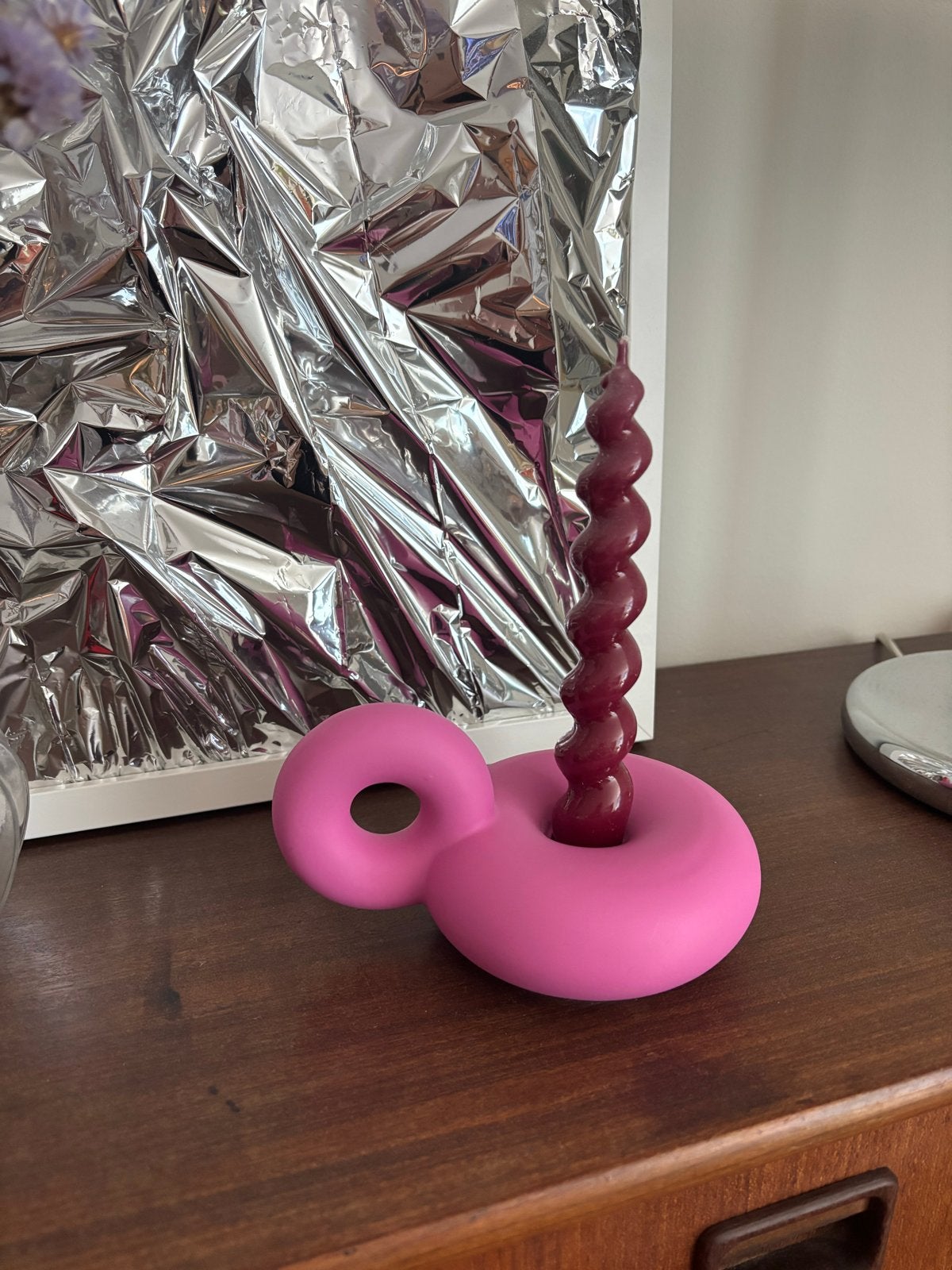 Roze kandelaar HEMA - Aardewerk / keramiek, Ophalen of Verzenden, Zo goed als nieuw, HEMA, Roze
