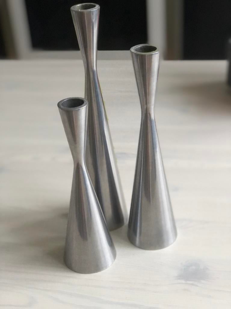 Vintage IKEA kandelaars set- zandloper model metaal, Ophalen of Verzenden, Overige materialen