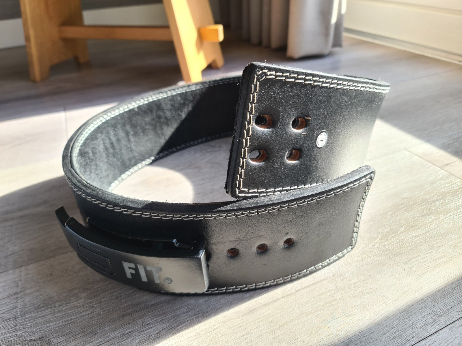 Powerlift riem / fitness belt met clipsluiting, Dieren en Toebehoren, Ophalen of Verzenden, Gebruikt, Leer