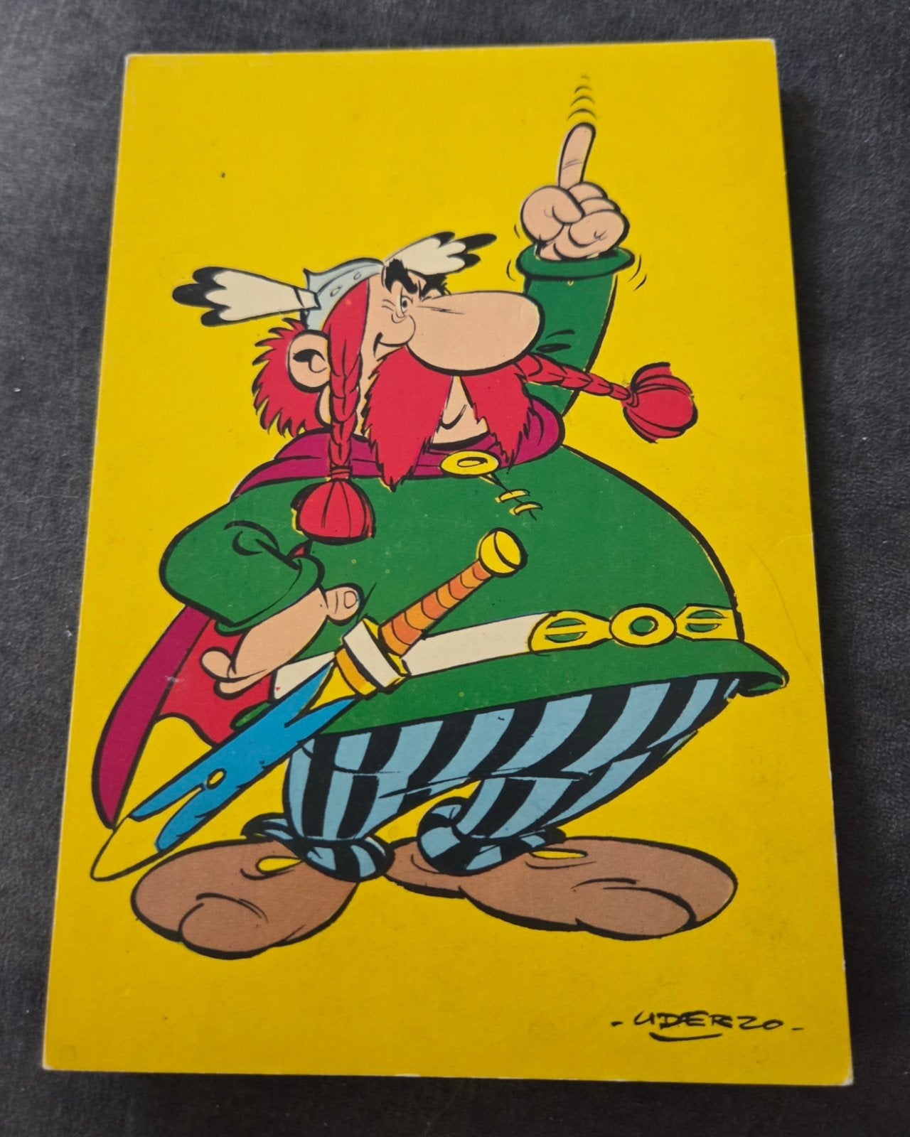 Vintage Asterix ansichtkaart - Abraracourcix, Verzamelen, Ansichtkaarten | Themakaarten, Verzenden, 1960 tot 1980, Ongelopen, Kinderen