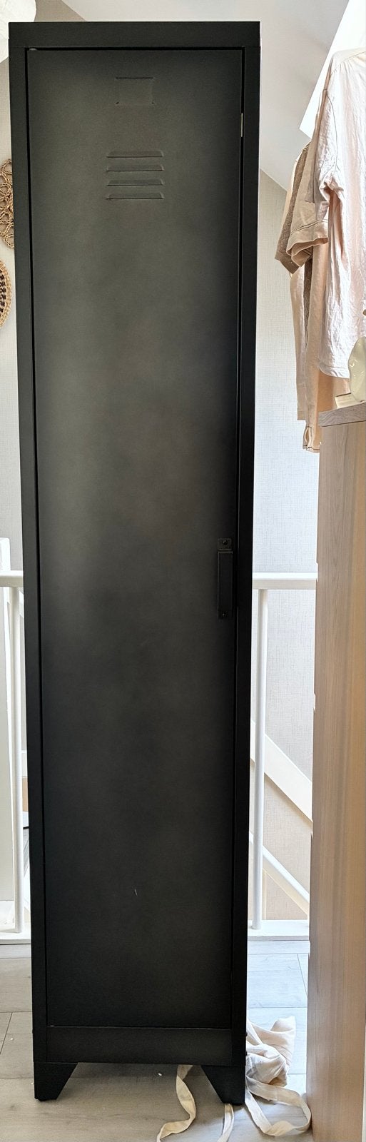 Zwarte metalen locker kast - Industrieel design, Ophalen, Gebruikt