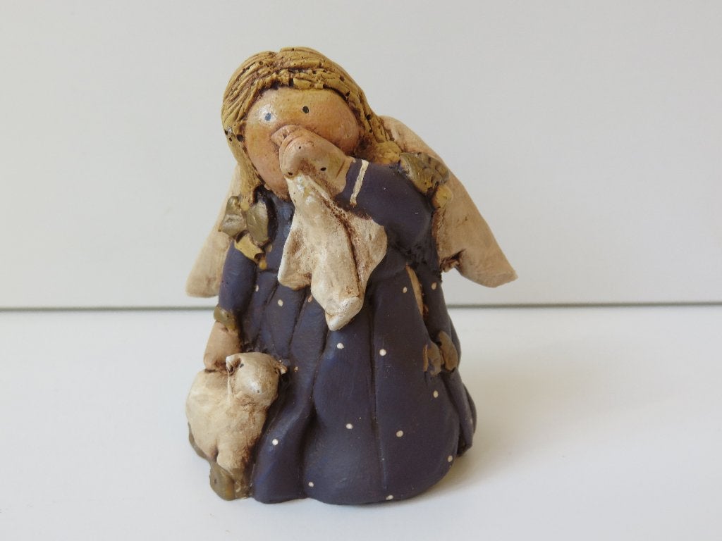 annekabouke Angel engel met tutdoek en schaap beeldje, Ophalen of Verzenden, Zo goed als nieuw
