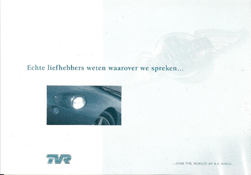 Brochure TVR en Morgan 1995, Ophalen of Verzenden, Gelezen, Overige merken