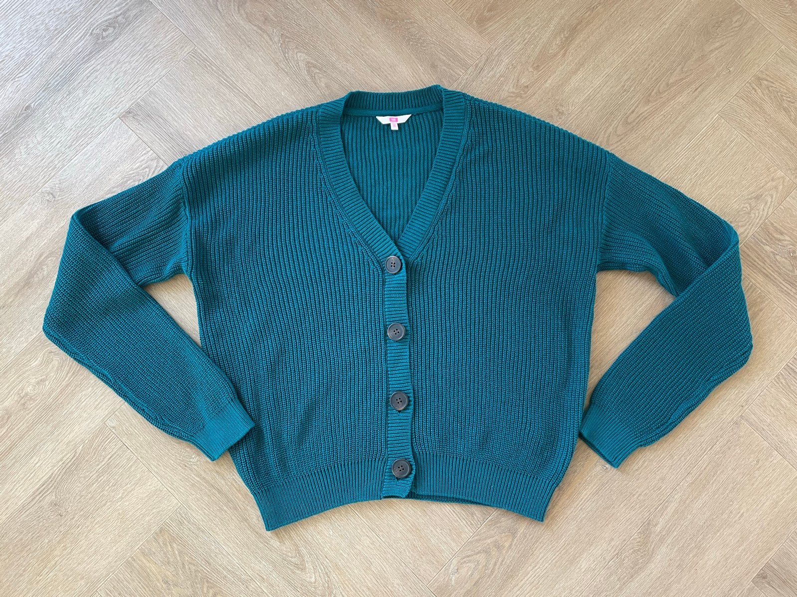 WE Groen Gebreid Vestje maat 158, Verzenden, Nieuw, Meisje, Trui of Vest