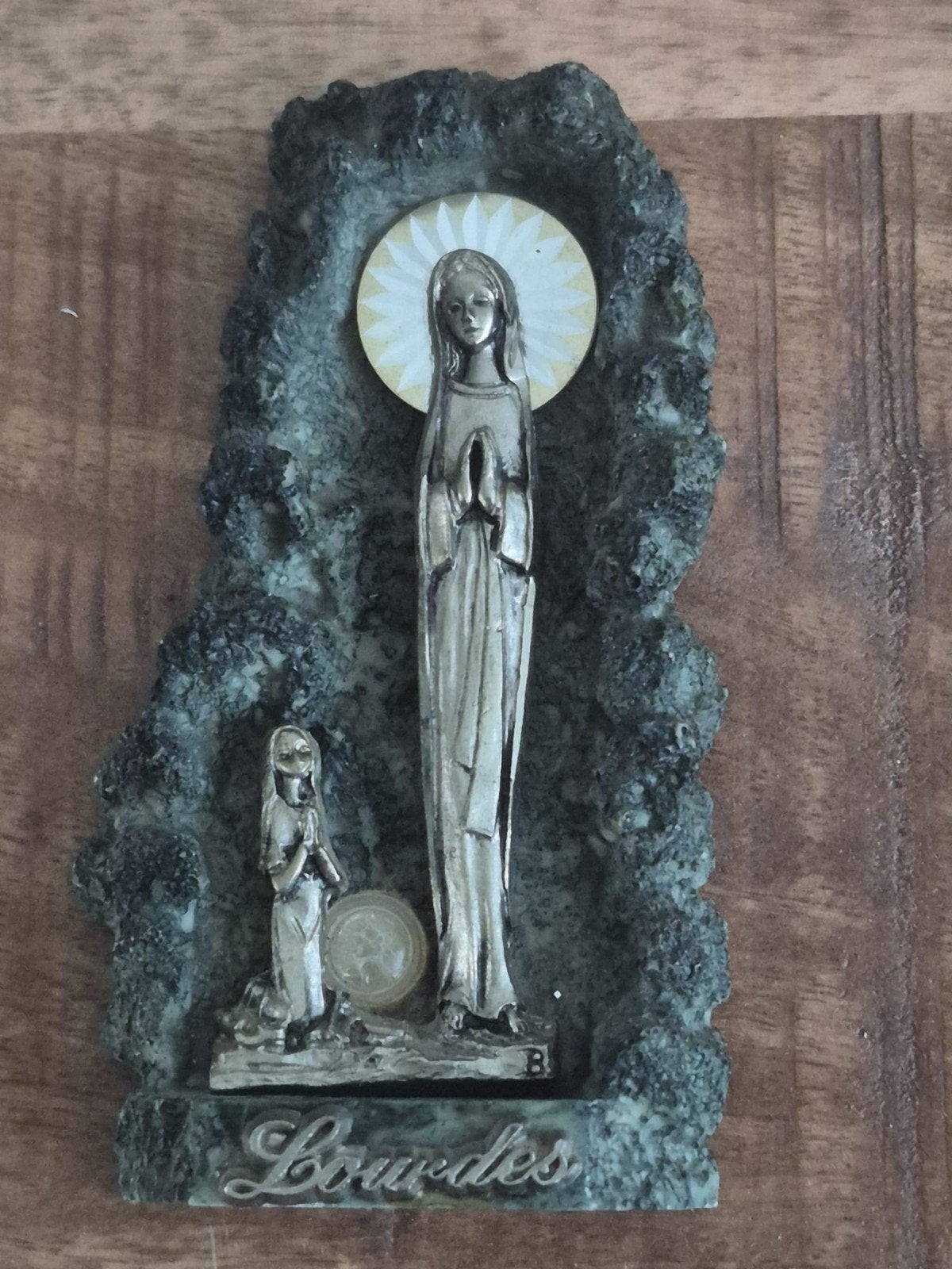 Vintage Lourdes Icoon A.M. Italië met Reliekhouder, Ophalen of Verzenden