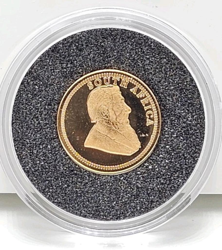 Zuid-Afrikaanse Krugerand Gouden Munt .585 - 0.5g, Verzenden, Zuid-Afrika, Losse munt, Goud