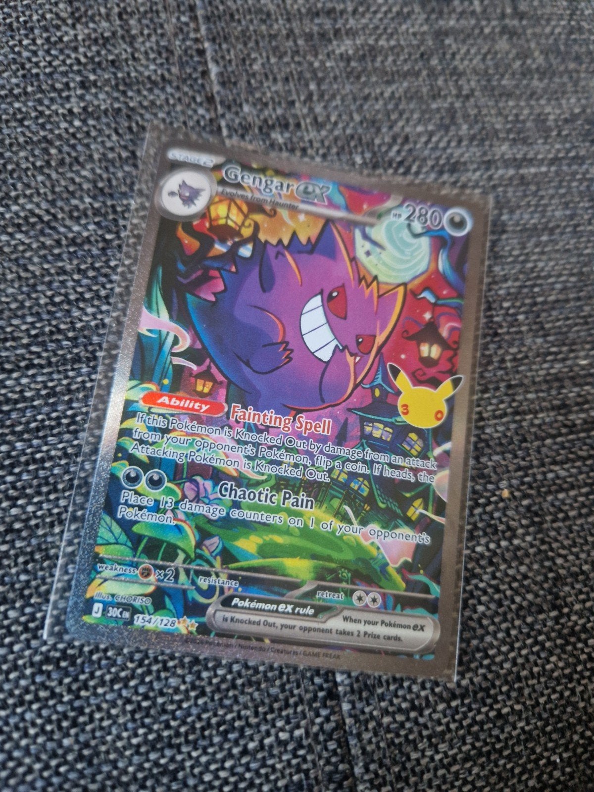 Gengar ex Pokémon kaart - Celebrations 154/128, Ophalen of Verzenden, Zo goed als nieuw, Losse kaart