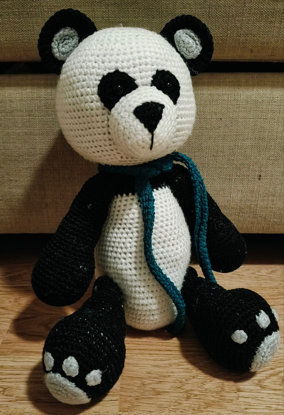 Panda gehaakte knuffel pandabeer ZGAN, Verzenden, Zo goed als nieuw, Beer, Middelgroot (20 tot 80 cm)