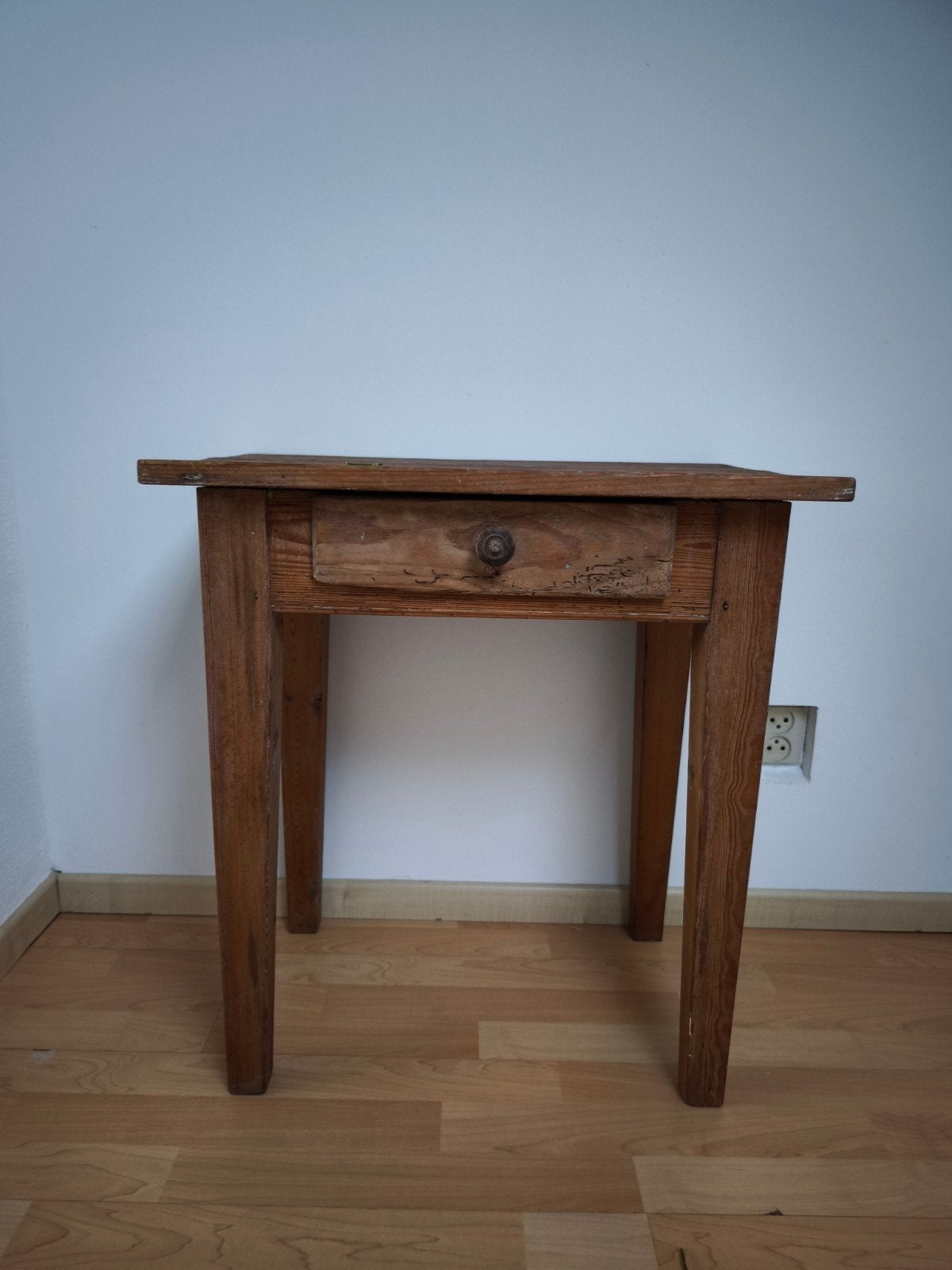 Vintage houten brocante tafeltje met lade, Antiek en Kunst, Ophalen