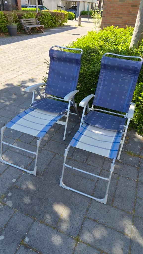 2 Dukdalf campingstoelen (evt. met voetenbankje), Caravans en Kamperen, Ophalen of Verzenden