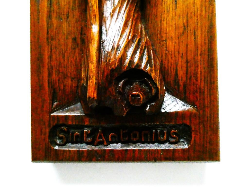 Wandbeeld beeld De Heilige Antonius / varken kluizenaarsstaf, Antiek en Kunst, Ophalen of Verzenden