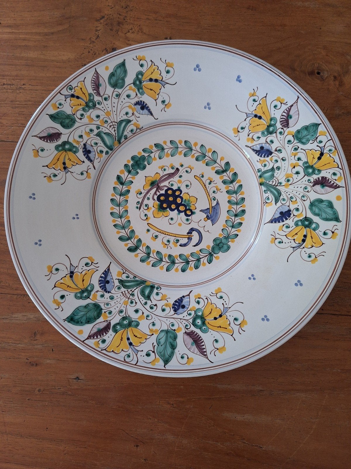Decoratief Wandbord - Handgeschilderd Keramiek - 34cm, Ophalen of Verzenden