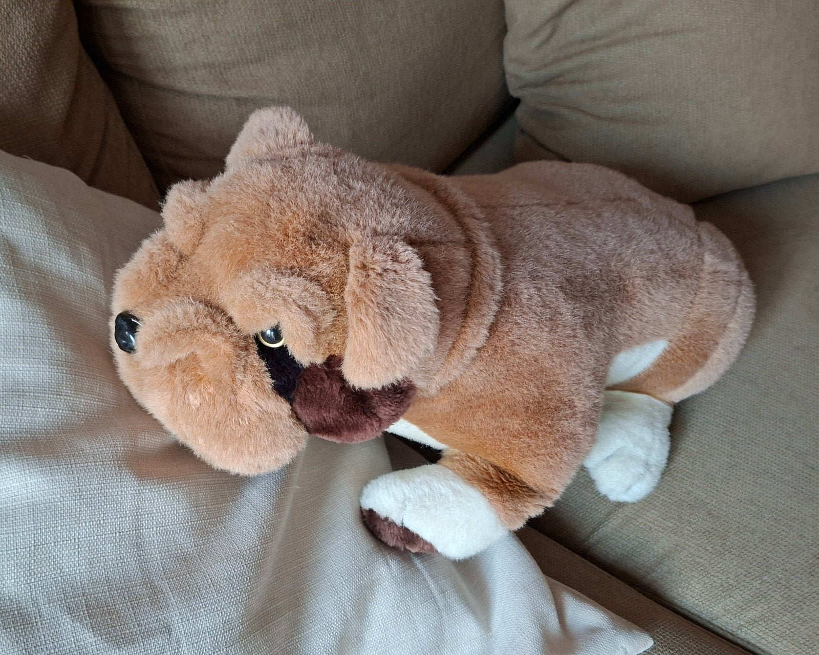 Realistisch uitziende knuffelhond - 58cm, Zo goed als nieuw, Middelgroot (20 tot 80 cm), Bruin, Hond