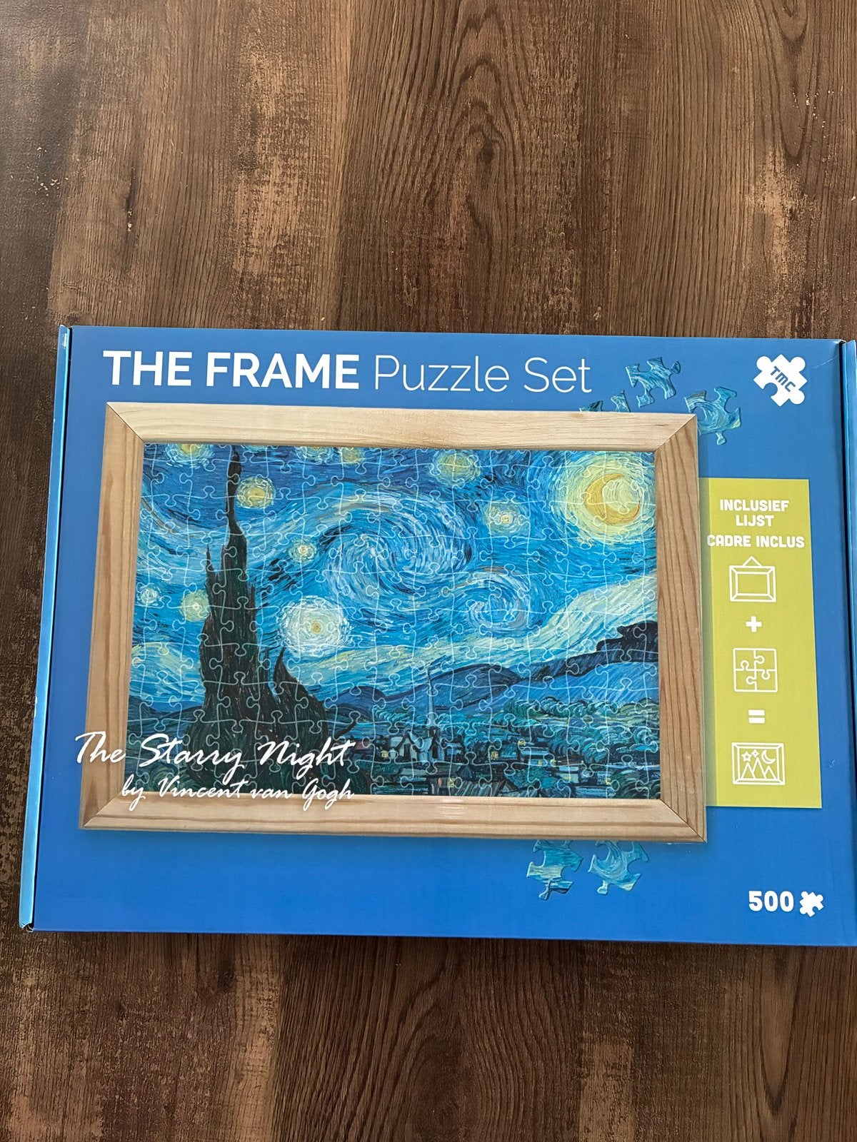 The Frame Puzzel Set - De Sterrennacht van Van Gogh, Ophalen of Verzenden, 500 t/m 1500 stukjes, Zo goed als nieuw, Legpuzzel