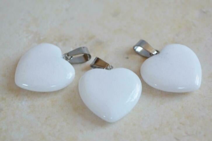Witte Jade hartje hangers, Nieuw, Ophalen of Verzenden, Nvt, Nvt