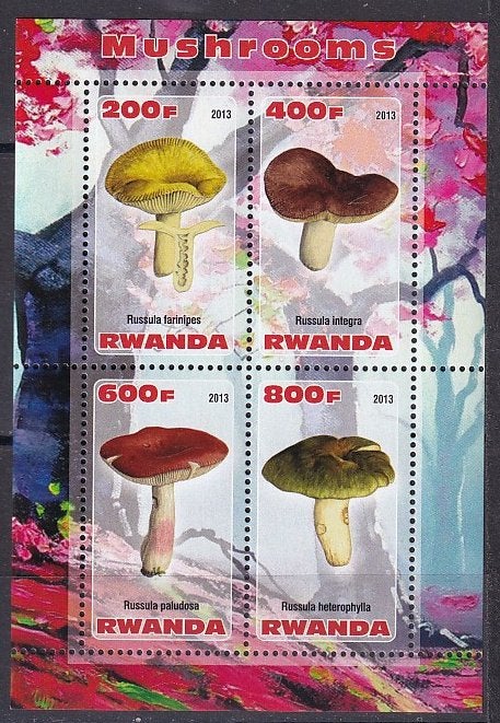 Rwanda Paddenstoelen 2013 postfris (61), Ophalen of Verzenden, Postfris, Dier of Natuur