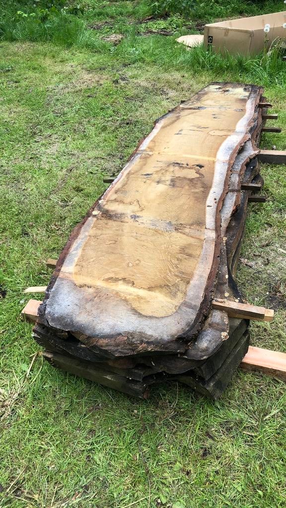 Partij van 4 inlands eikenhouten planken | schappen, Ophalen, Zo goed als nieuw, 250 cm of meer, Planken