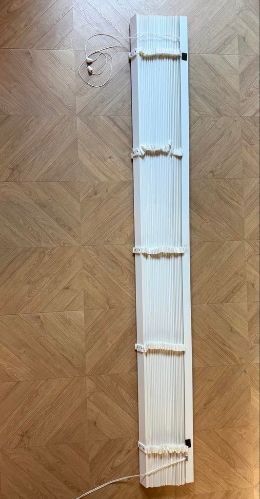 Witte houten jaloezieën, 215 cm breed, Huis en Inrichting, Ophalen, Gebruikt, 100 tot 150 cm, Wit