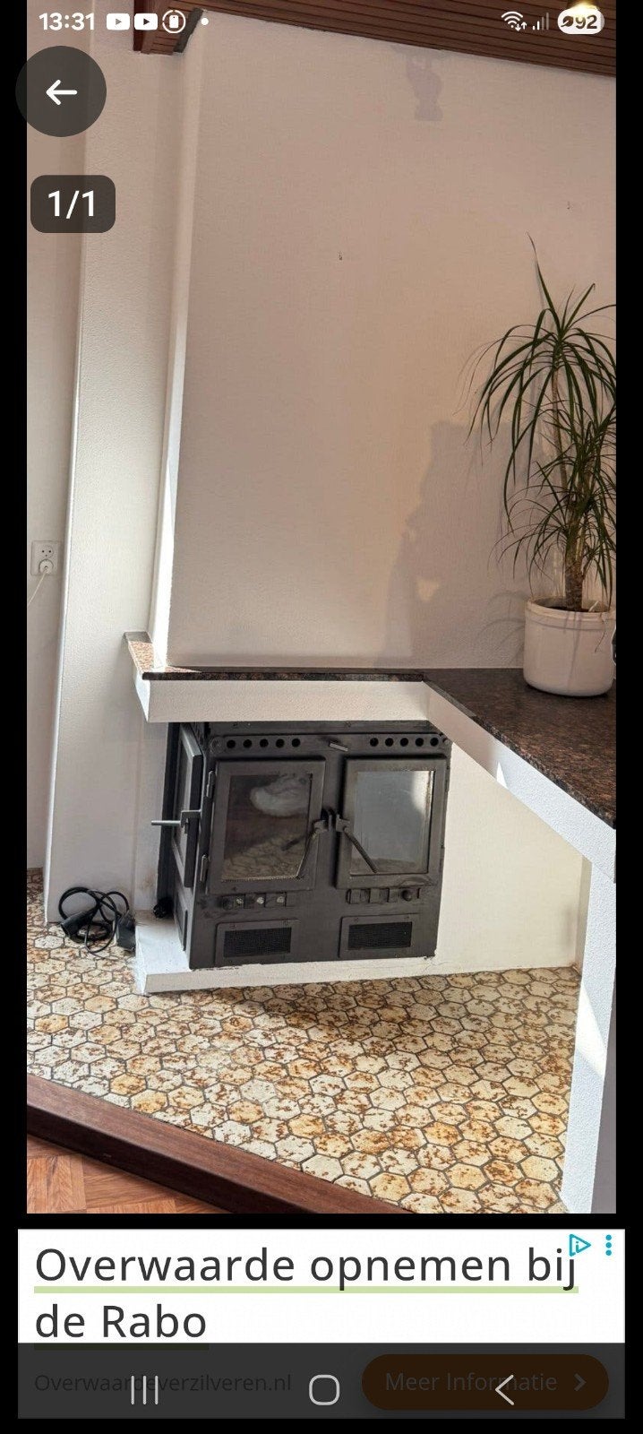 mooie inbouwkachel met ventilator voor verspreiden warmte 3, Ophalen of Verzenden, Minder dan 60 cm, Kachel, 30 tot 80 cm