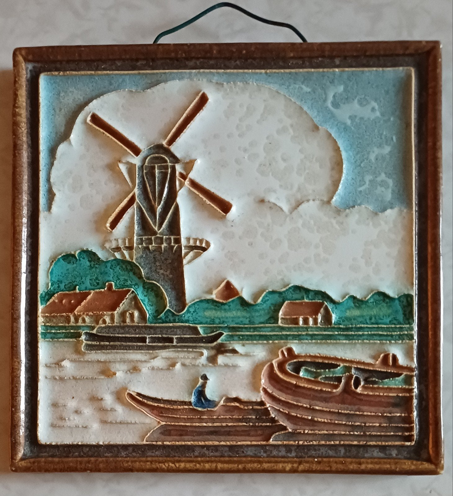 Cloisonne tegel van de porceleyne fles, Antiek en Kunst, Ophalen of Verzenden