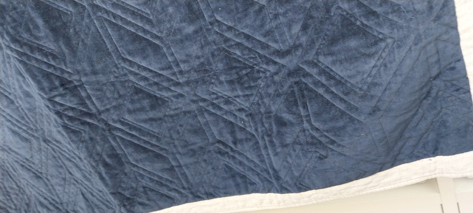 Riviera maison plaid, velours, blauw, woondeken, Huis en Inrichting, Ophalen of Verzenden, Zo goed als nieuw