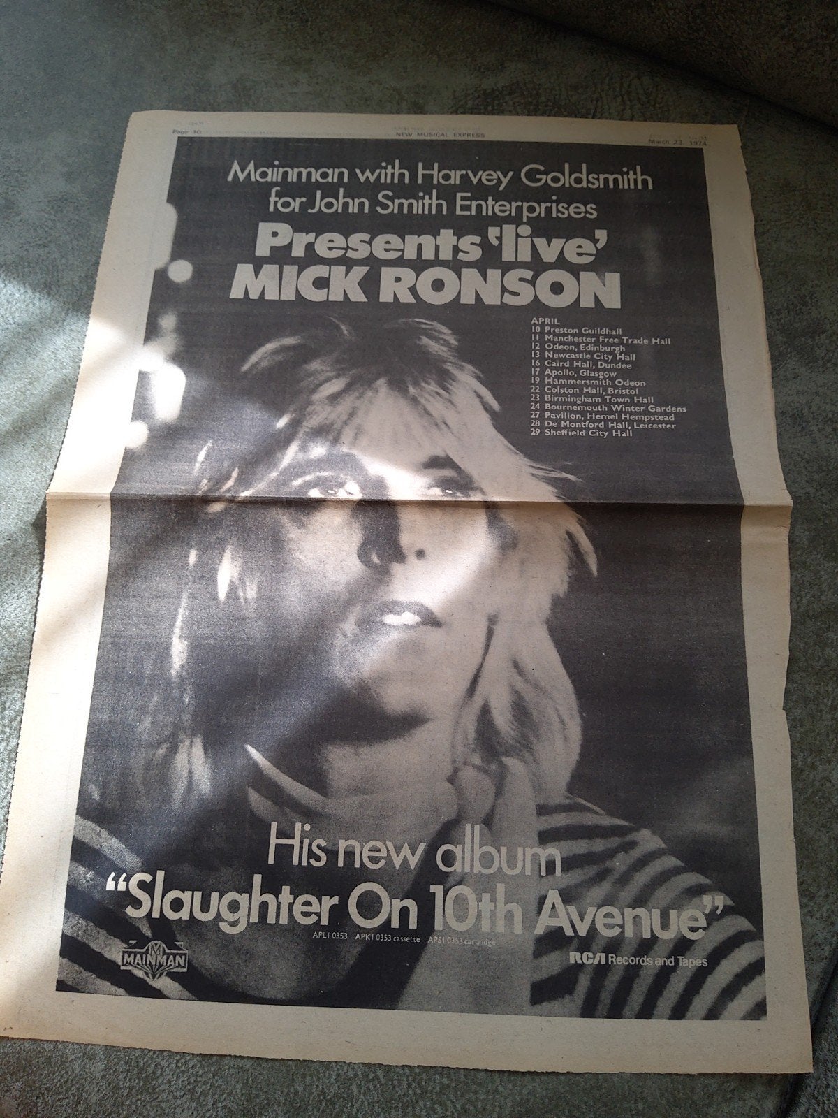 Mick Ronson:  Promo Slaughter tour, Ophalen of Verzenden