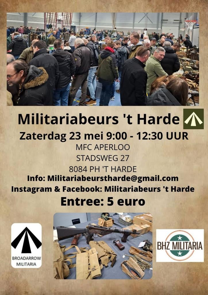 Militariabeurs t Harde 23 mei !, Verzamelen, Ophalen of Verzenden, Overige soorten, Nederland