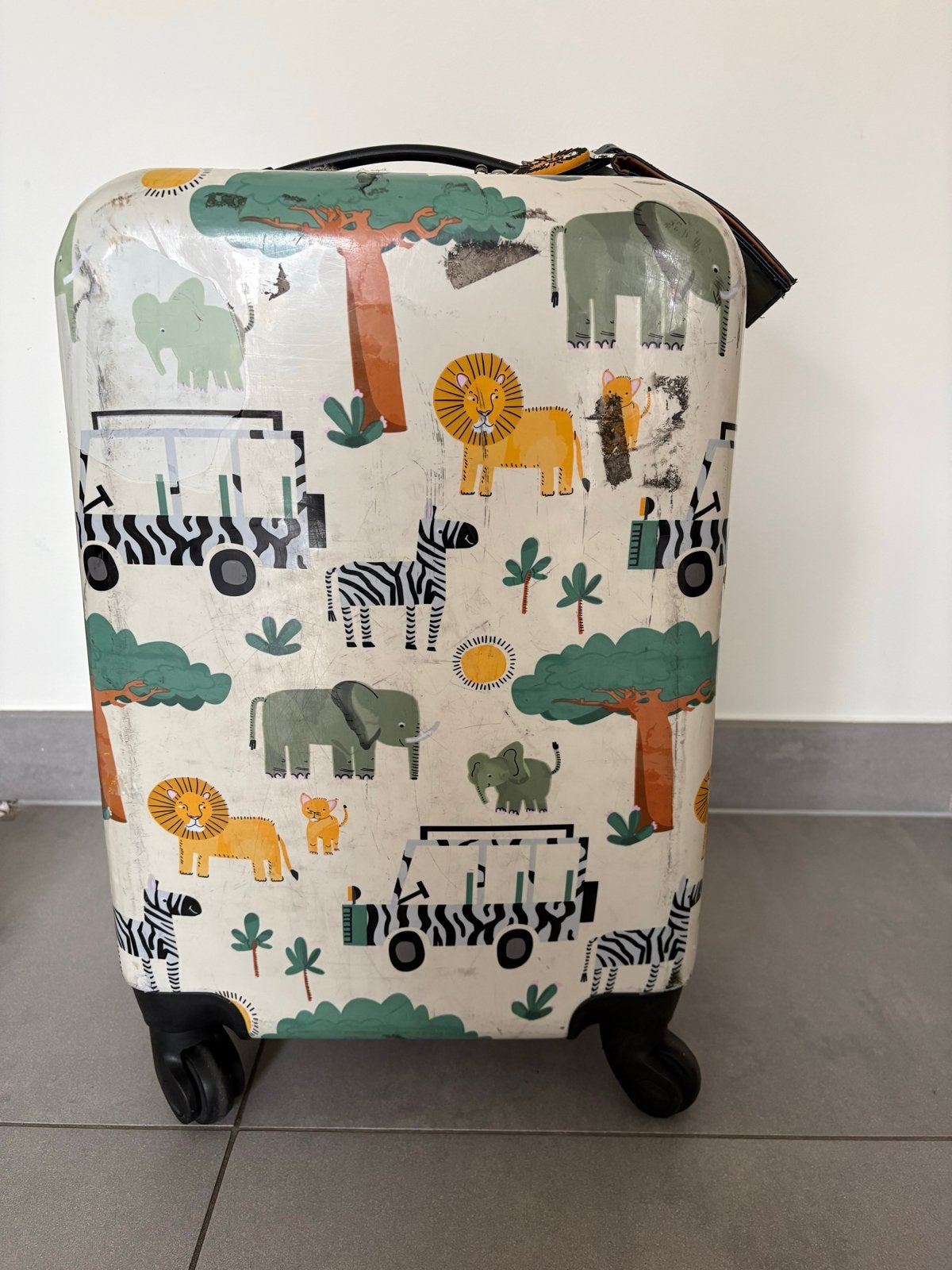 Kinderkoffer met Safari print, Ophalen, Gebruikt, 50 tot 60 cm, Hard kunststof