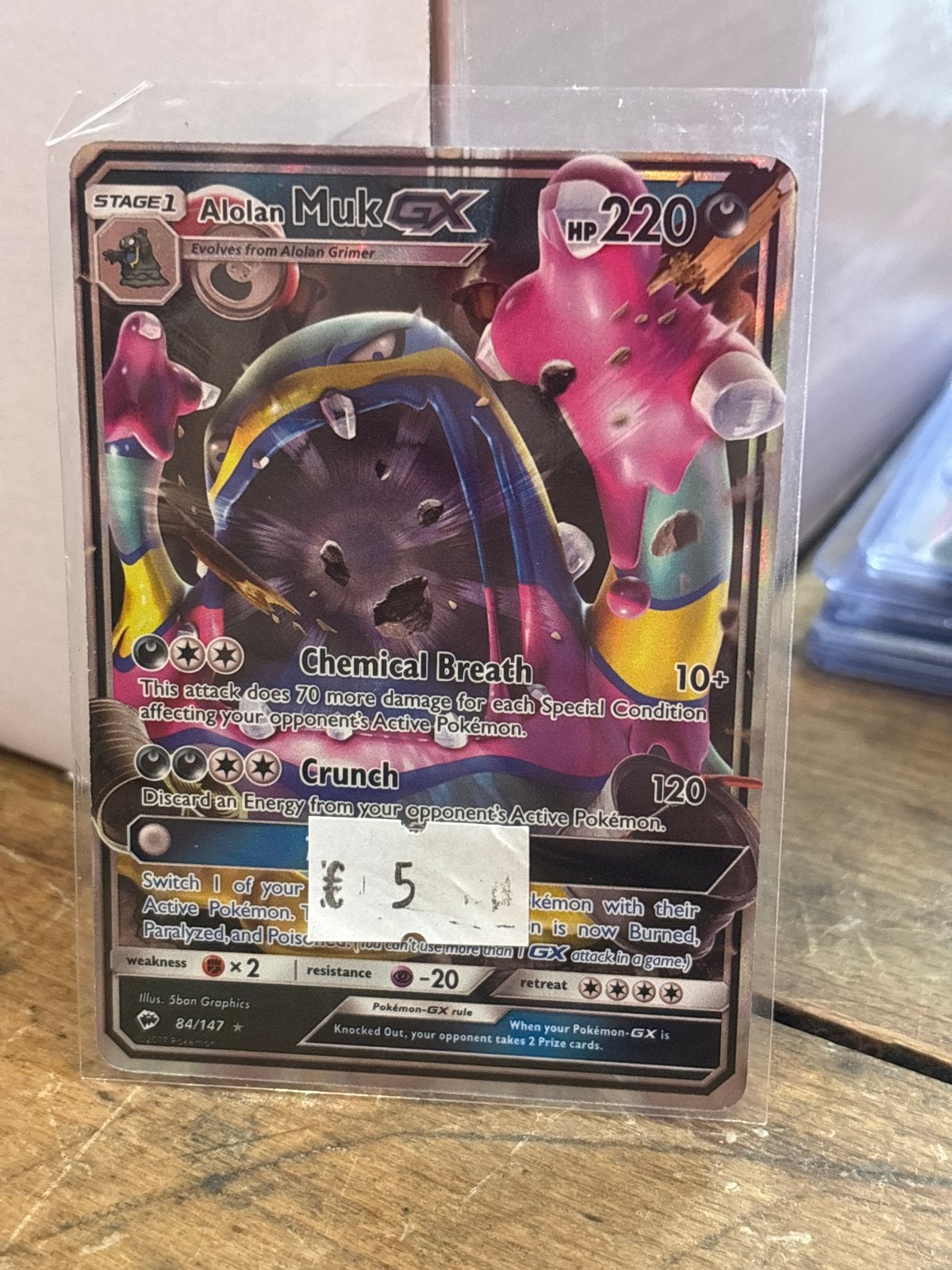 Pokémon Kaart Alolan Muk GX - 84, Ophalen of Verzenden, Zo goed als nieuw, Losse kaart
