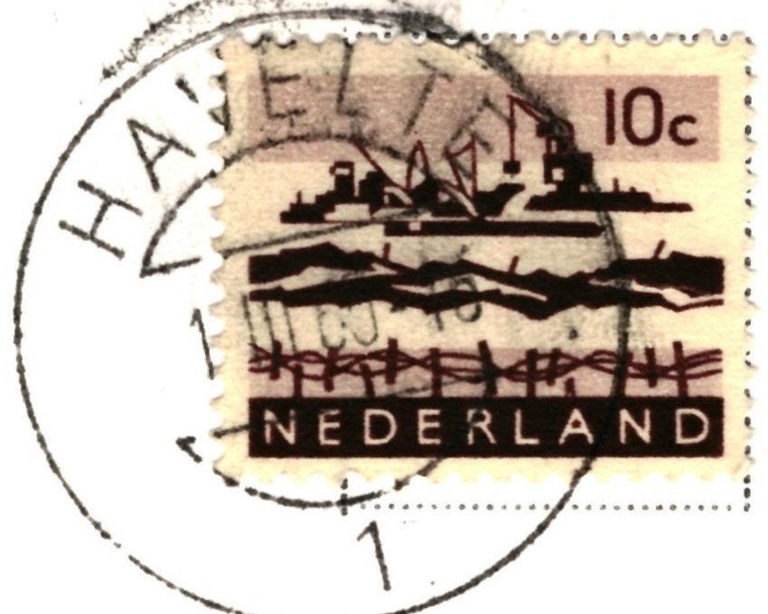 805160	Havelte	D 1965 Overcinge	_  mooie zegel	Deltawerke, Ophalen of Verzenden, 1960 tot 1980, Gelopen, Drenthe