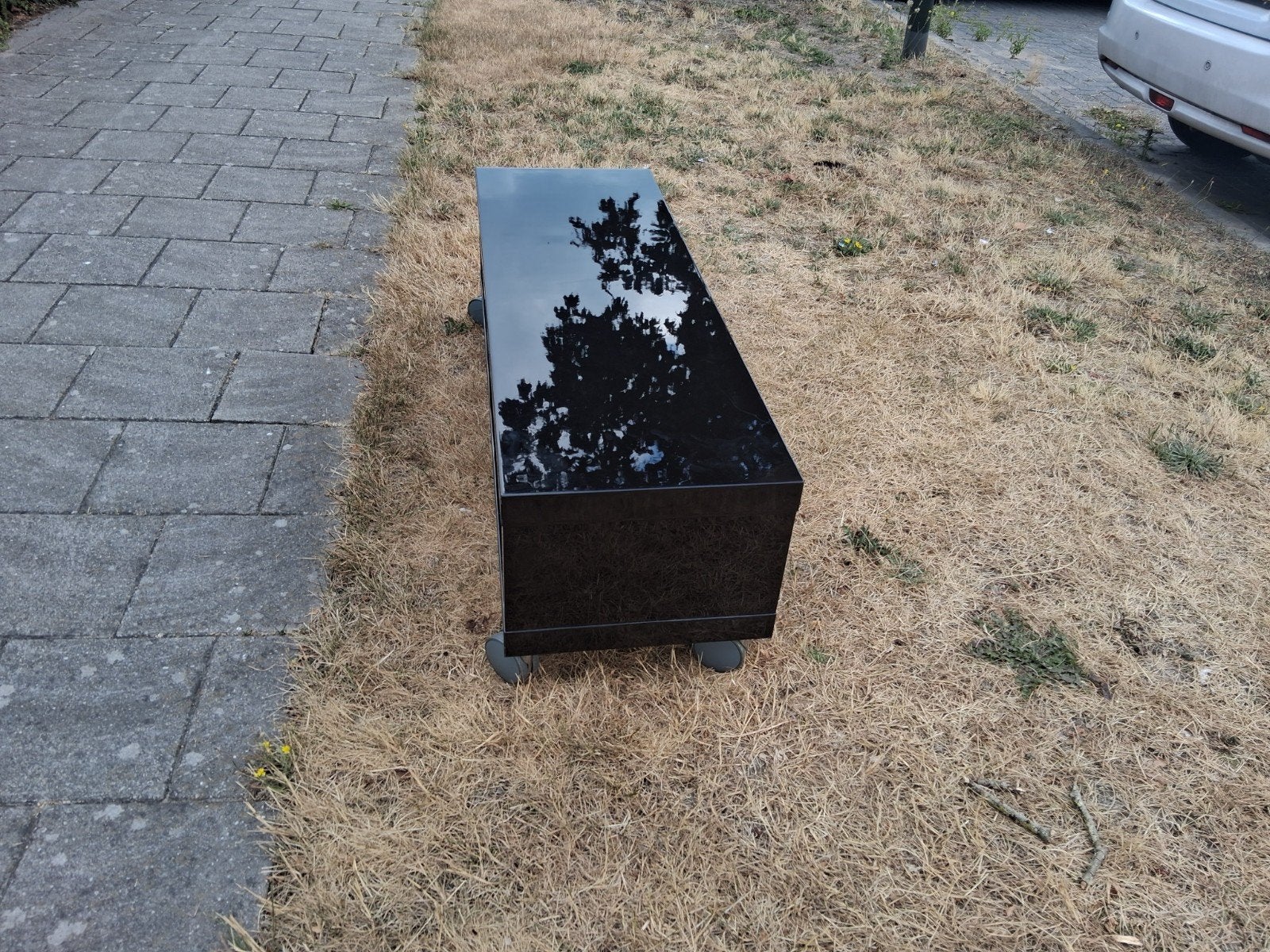 Gitzwarte TV-tafel 120x40 cm - Z.g.a.n., Ophalen, 100 tot 150 cm, Minder dan 100 cm, 25 tot 50 cm