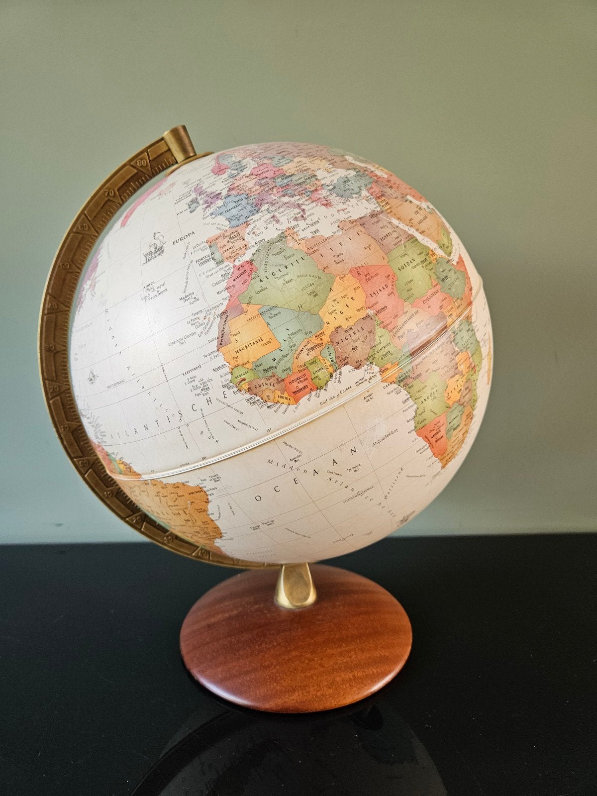 Nova Rico wereldbol / globe - Made in Italy, Hout, Gebruikt, Meerkleurig, Ophalen of Verzenden
