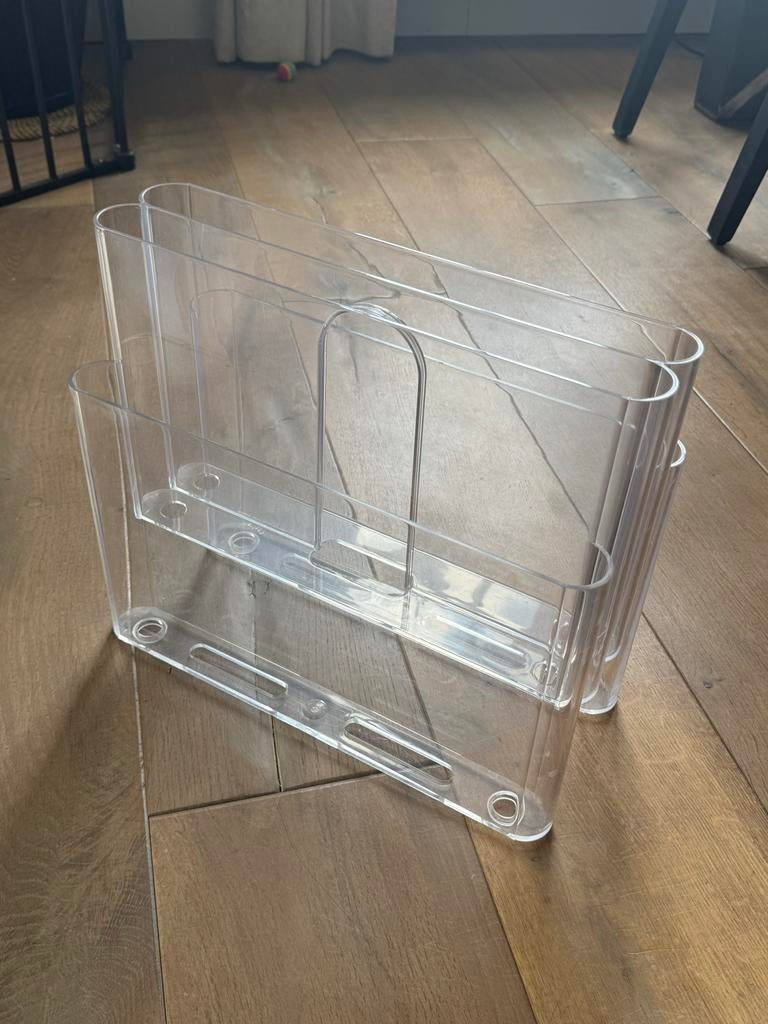 Kartell Magazinehouder / Tijdschriftenrek - Transparant, Huis en Inrichting, Woonaccessoires | Krantenbakken en Lectuurbakken