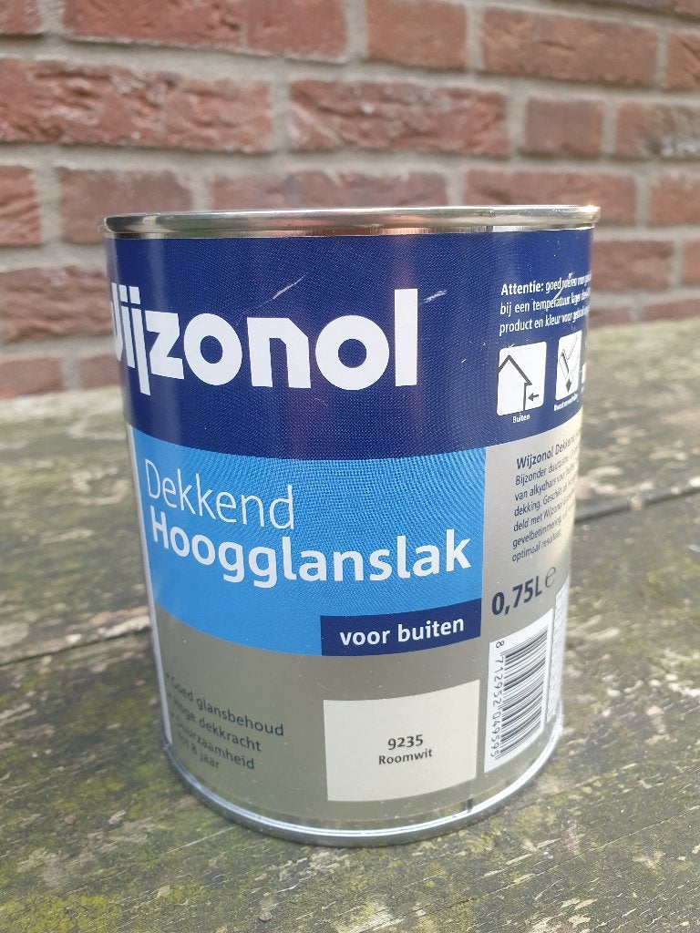 Wijzonol hoogglanslak roomwit, Minder dan 5 liter, Ophalen of Verzenden, Nieuw, Lak