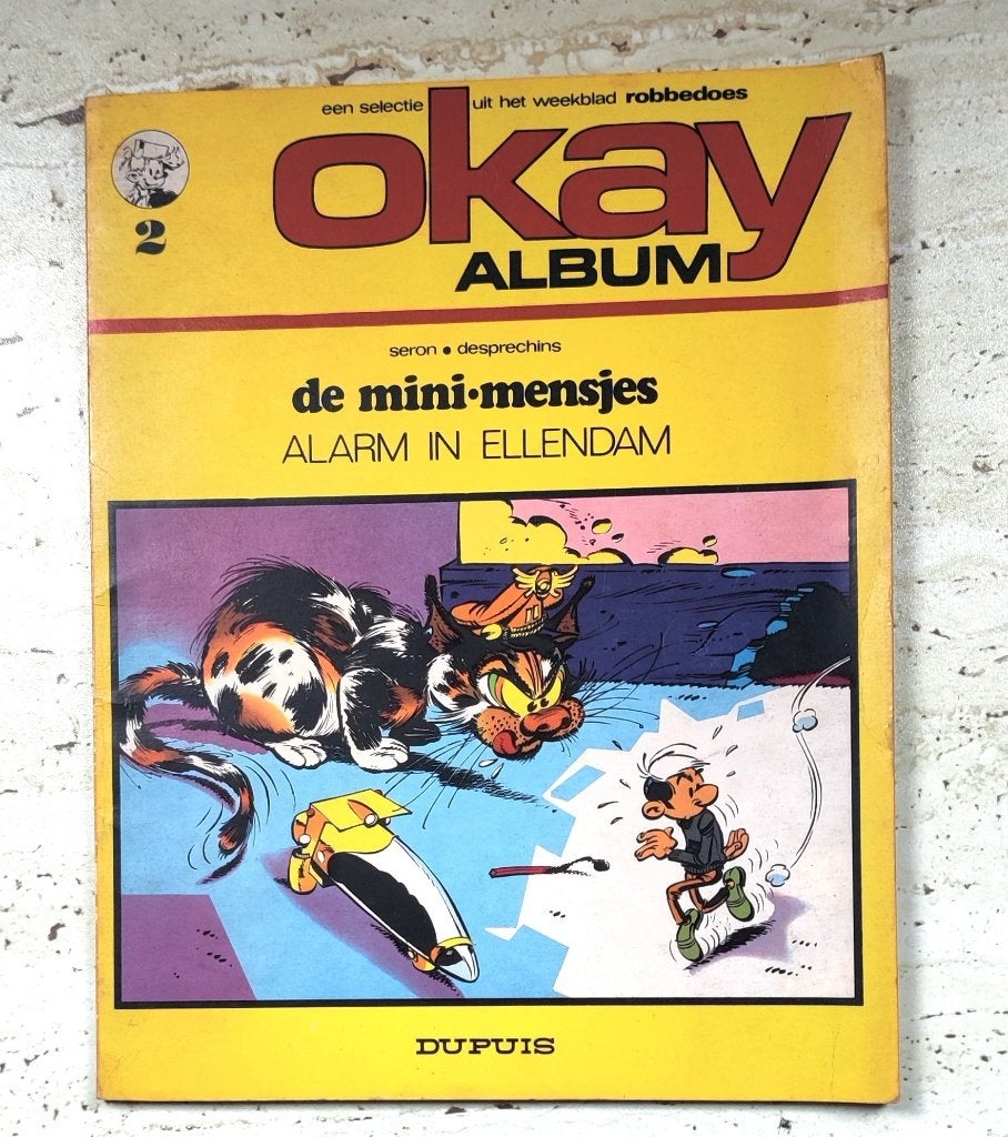 De Minimensjes Alarm in Ellendam OKAY Album 1972 1ste druk, Eén stripboek, Ophalen of Verzenden, Zo goed als nieuw