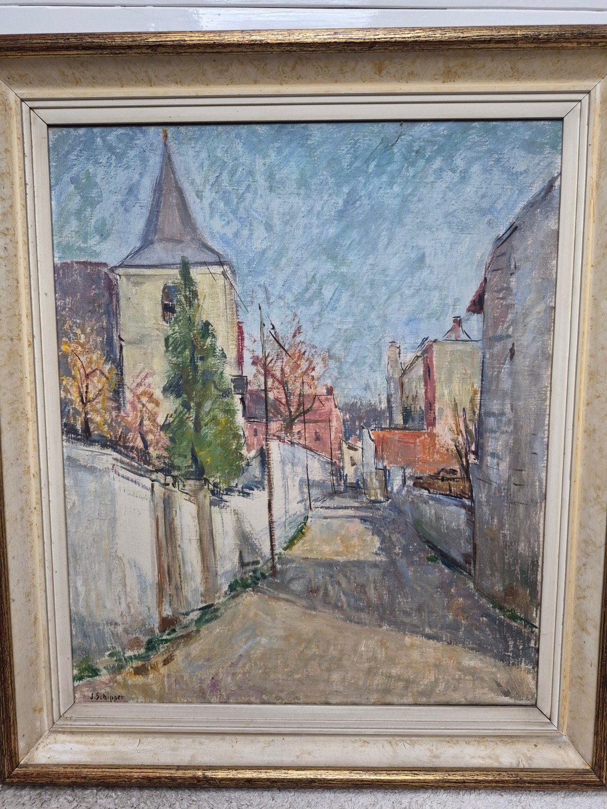 Olie schilderij Maastricht Jef Schipper (1910-1967), Ophalen of Verzenden