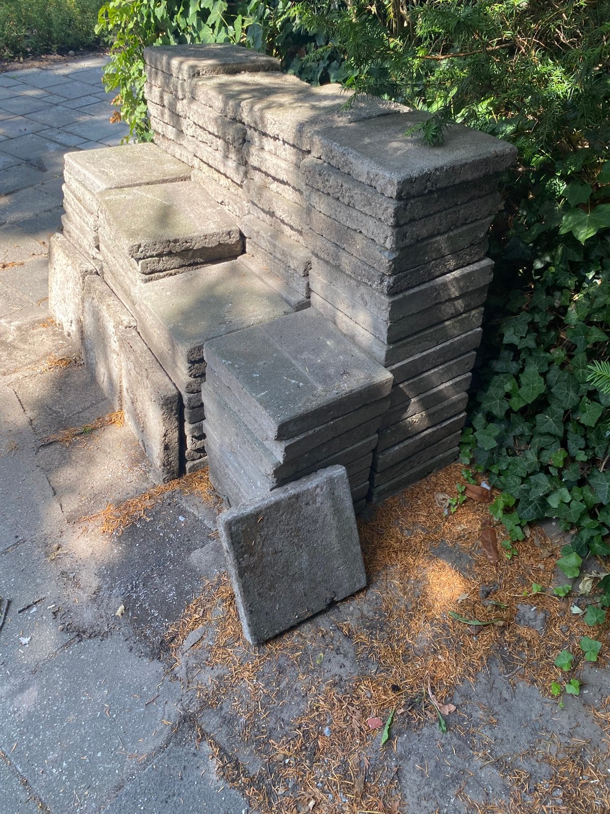 Gratis Tuintegels, Tuin en Terras, Ophalen, Gebruikt, Beton, Terrastegels