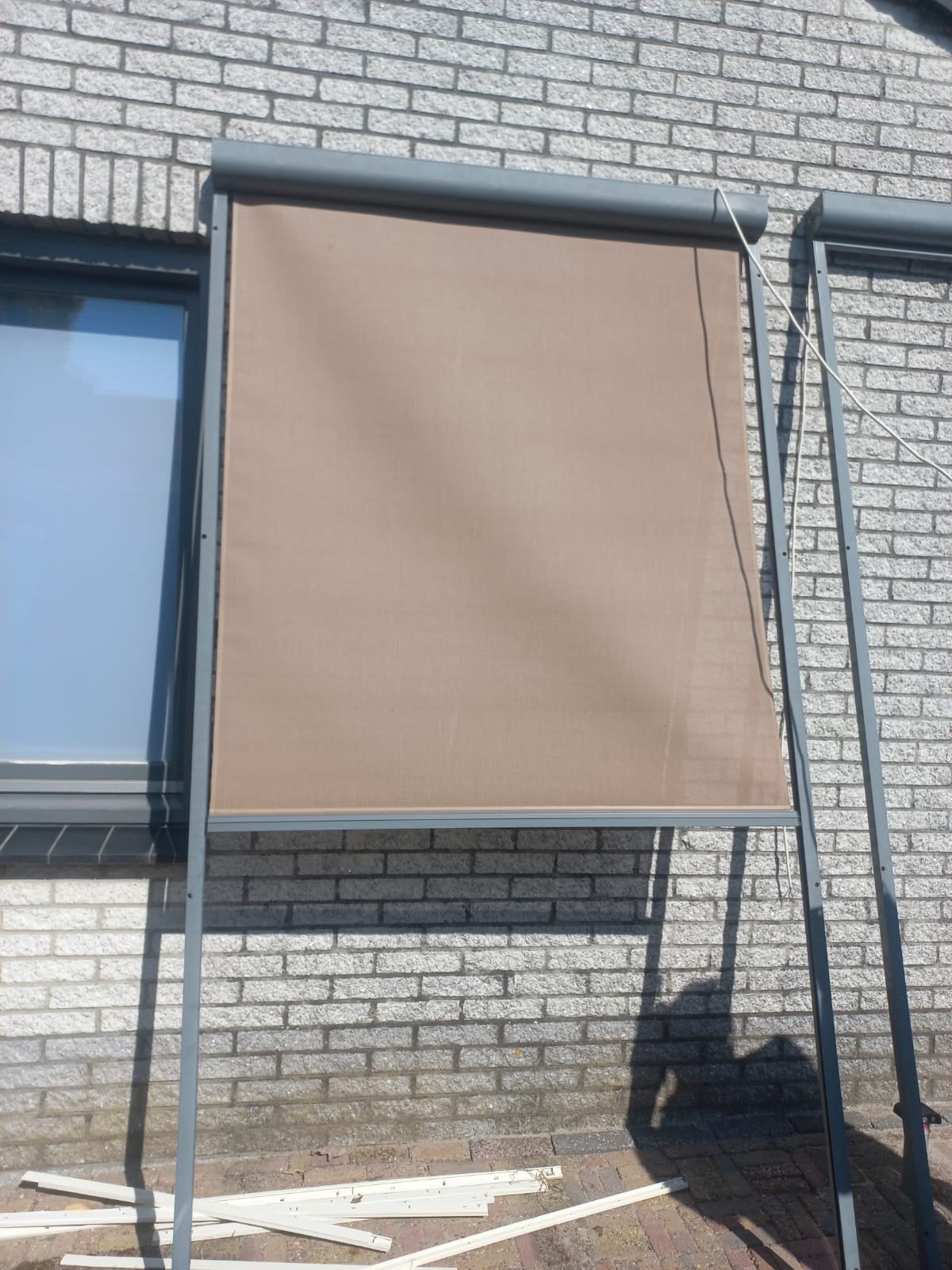 Zgan electrische screen, Tuin en Terras, Zonneschermen, Ophalen, Gebruikt, Minder dan 250 cm, 150 tot 300 cm