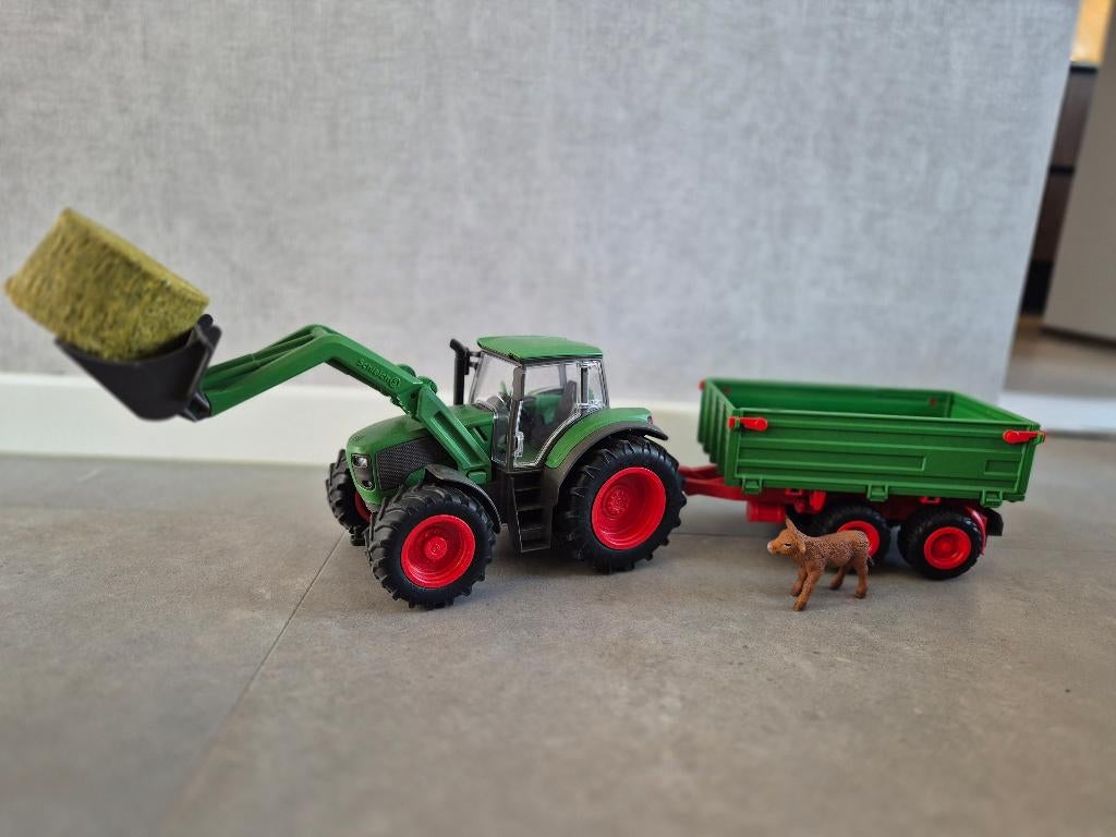 Schleich tractor met aanhangwagen, Ophalen, Zo goed als nieuw