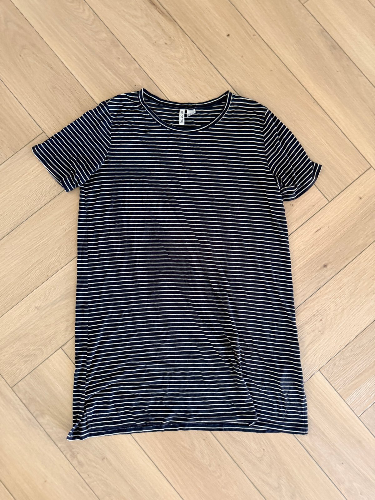 Gestreepte T-shirt Jurk Divided H&M Maat M, Maat 38/40 (M), Zwart, Ophalen of Verzenden, Korte mouw
