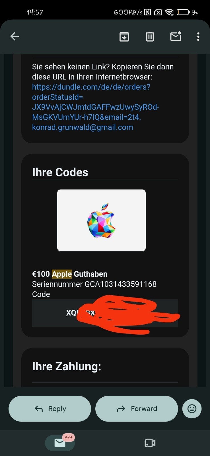 Apple gift card 100€, Eén persoon, Cadeaubon, Overige typen