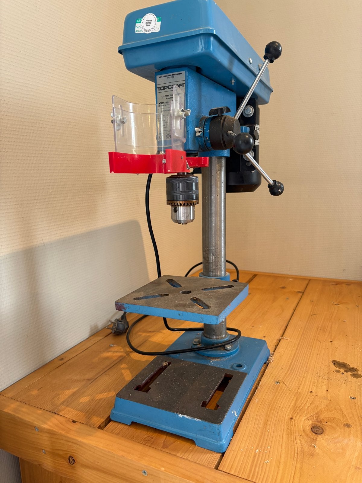 Topcraft Kolomboormachine 500W - 9 snelheden, Doe-het-zelf en Verbouw, Gereedschap | Boormachines, Ophalen, Gebruikt, 400 tot 600 watt