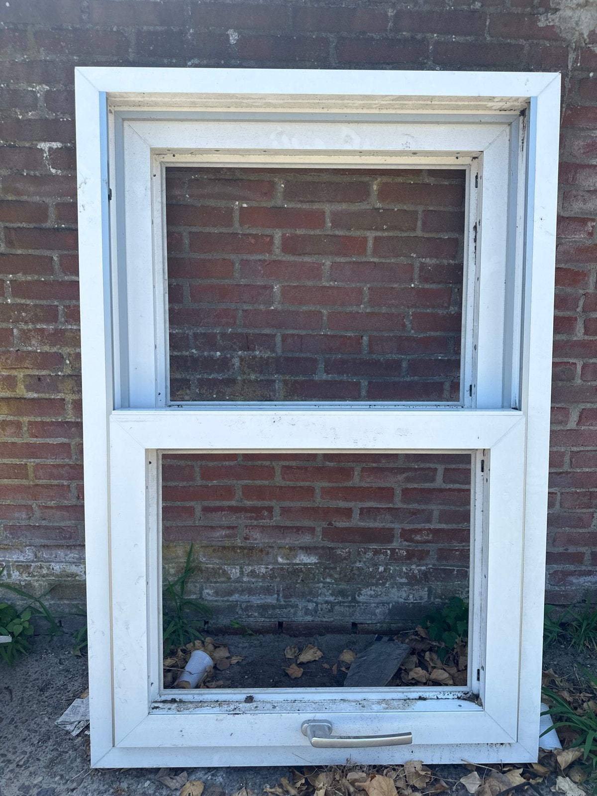 Gebruikt kozijn zonder glas, wit, met handvat, Doe-het-zelf en Verbouw, Glas en Ramen, Gevelraam of Ruit, Gebruikt, 80 tot 120 cm