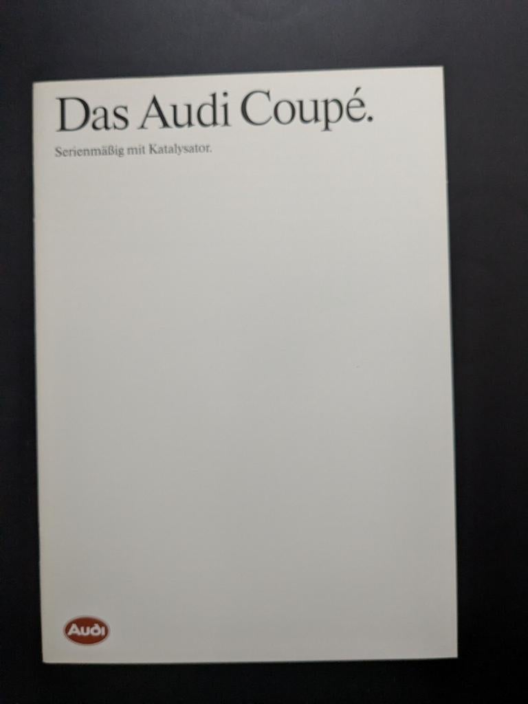 Brochure AUDI Coupé 1989/90 (Duits), Ophalen of Verzenden, Zo goed als nieuw, Audi