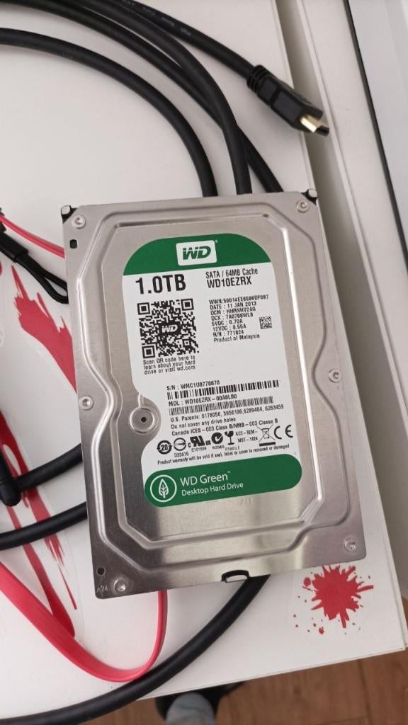 WD Green HDD 1TB - WD10EZRX, Computers en Software, Harde schijven, Intern, Gebruikt, Ophalen of Verzenden, 1TB