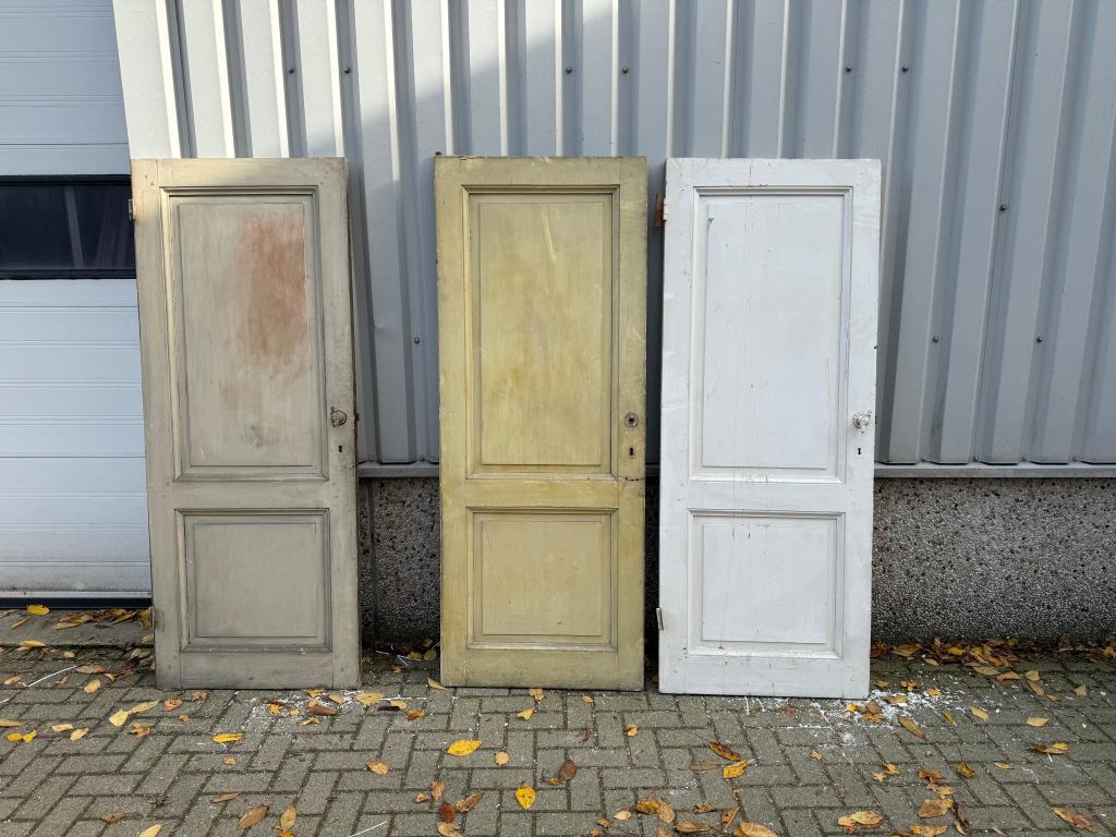 3 antieke paneeldeuren 79x 202, Doe-het-zelf en Verbouw, Deuren en Horren, Zo goed als nieuw, Binnendeur, 200 tot 215 cm, Minder dan 80 cm
