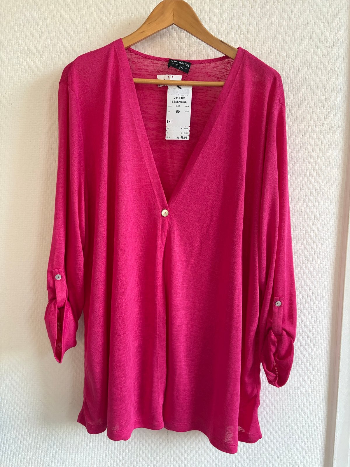 Via Appia vest maat 50, Verzenden, Nieuw, Roze, Trui of Vest