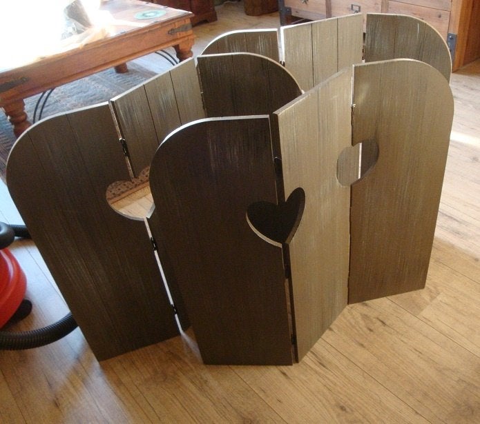 3 Houten raamschermen voor vensterbank, Huis en Inrichting, Woonaccessoires | Overige, Ophalen, Hout, Gebruikt, Overige stijlen